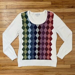 Vintage Rainbow Argyle Sweater